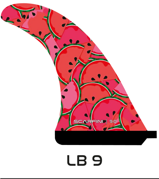 Dérives SCARFINI LONGBOARD FIBERGLASS FIN 9' ECO WATERMELON