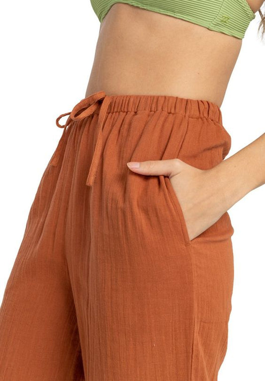 Pantalon cotton THAT SMILE Ocre