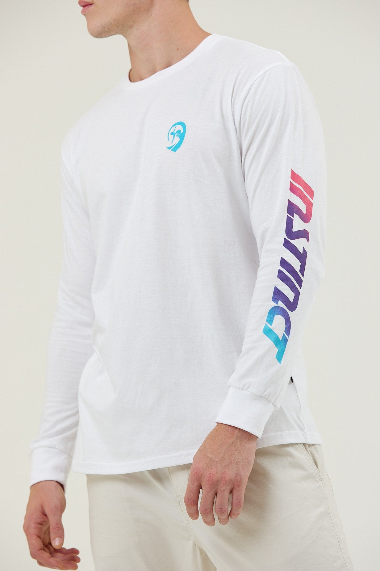 T-shirt Manche Longue Instinct - Spectrum Blanc-Bleu