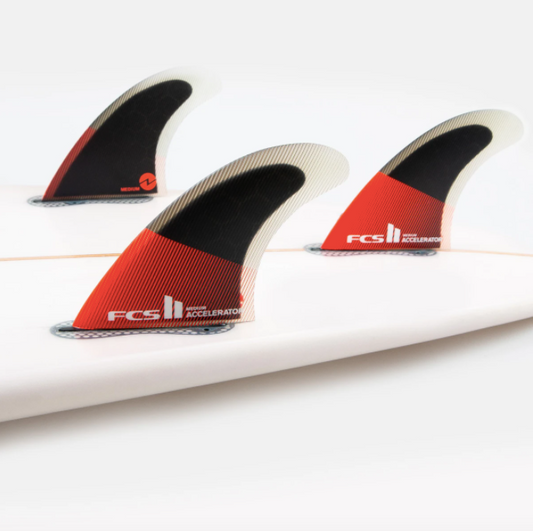 DERIVES FCS II Accelerator PC Large Red/Black Tri Retail Fins