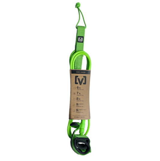 LEASH SURF VICTORY 7' REGULAR 1 SWIVEL RAIL SAVER DETACH NEON RED - RidinBox
