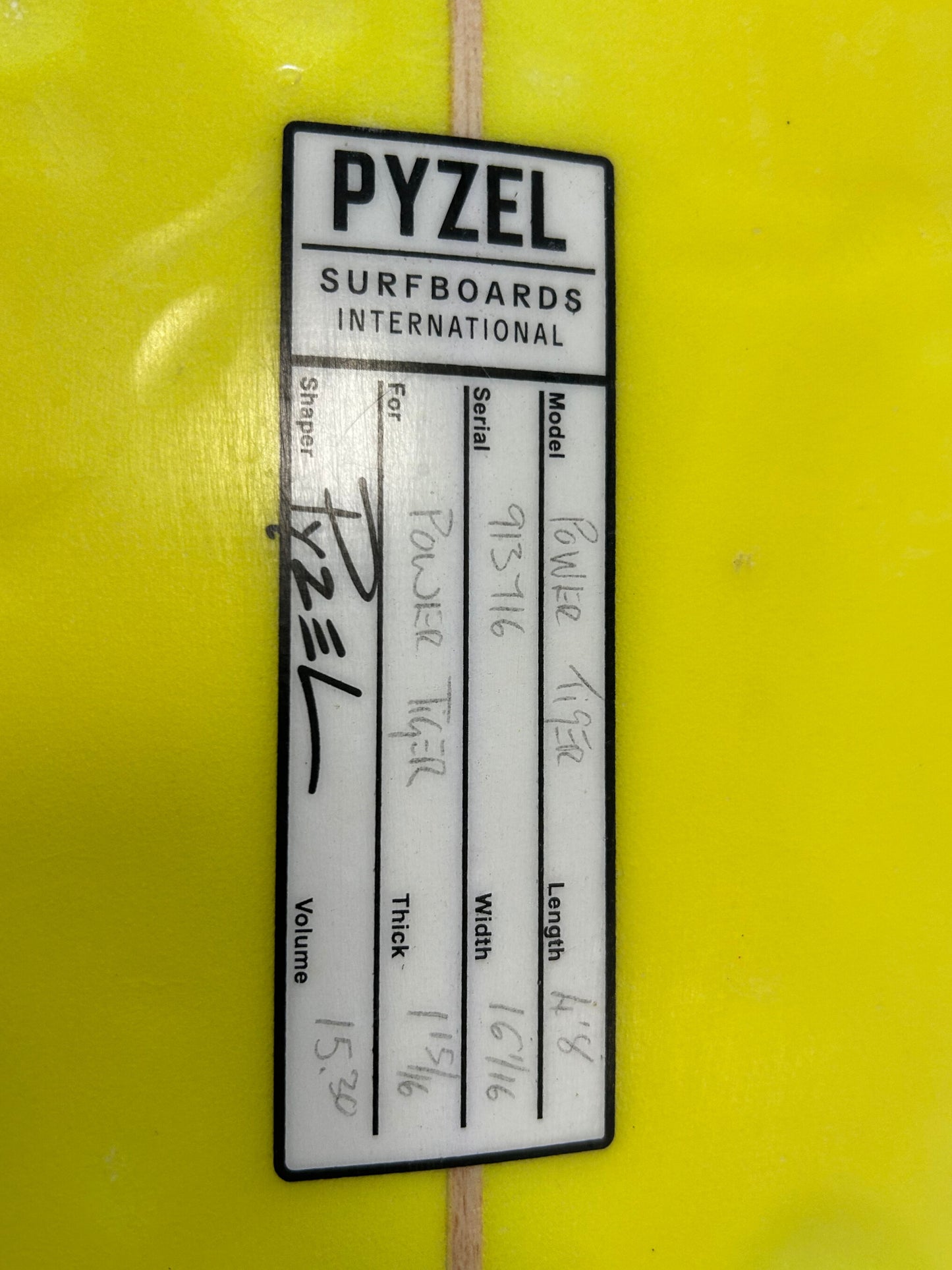Planche de surf Pyzel POWER TIGER Grom 4’8" - 15,30 Its (occasion)