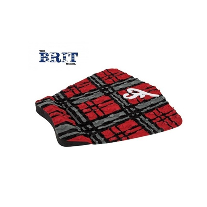 FAMOUS TRACTION PAD GRIP SURF BRIT MODEL RED/CHARCOAL/BLK
