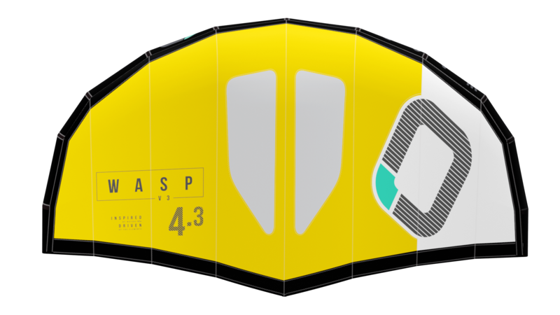 Wing Ozone WASP V3 - 4.3 m² Yellow/White avec sac et leash de taille