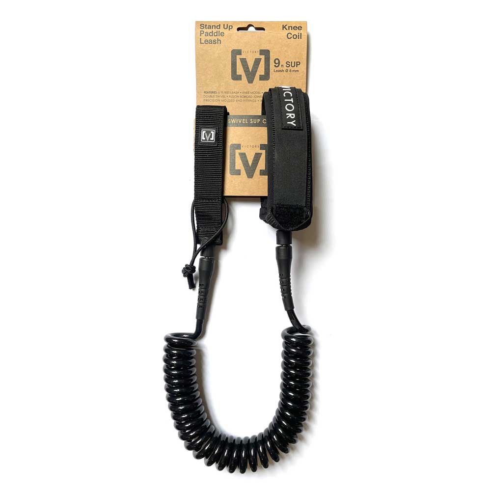 LEASH VICTORY  SUP COIL KNEE 9 FT 8 MM BLACK